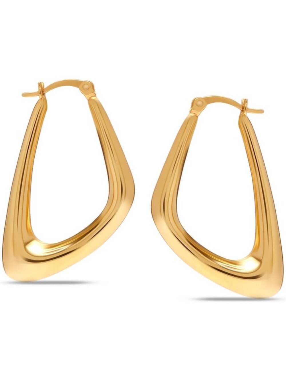 925 Sterling Silver Gold-Plated Textured Hoop Earrings | Twisted Design